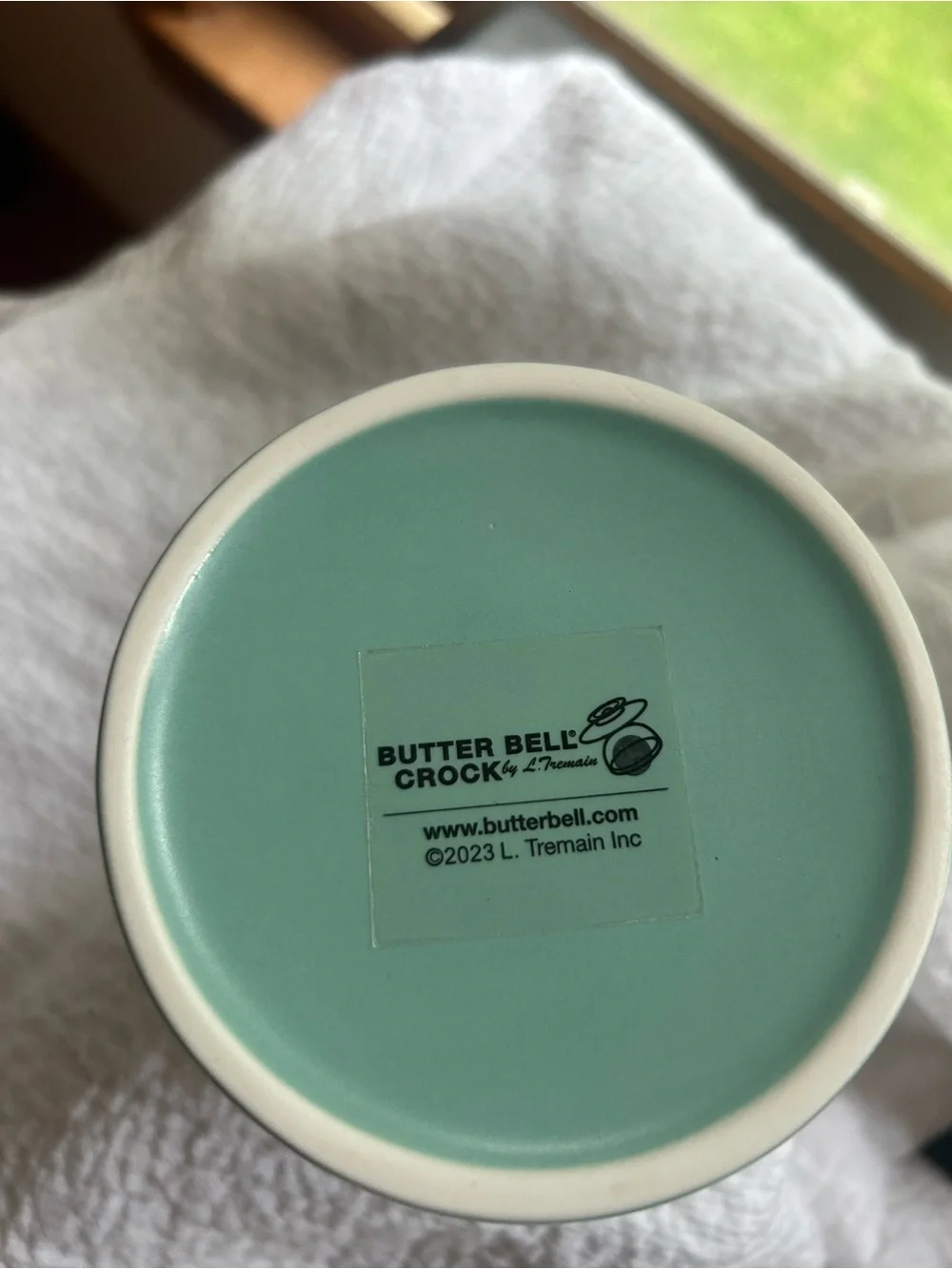 Matte Sage Ceramic Butter Crock - Elegant Kitchen Storage